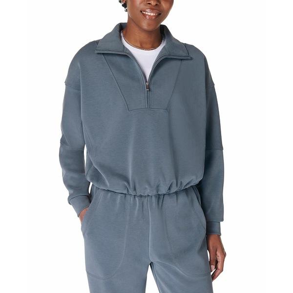 売れ筋商品|||スウェッティベティ カットソー トップス レディース Women's Funnel Neck 1/2-Zip Sweatshirt Subdued Blue