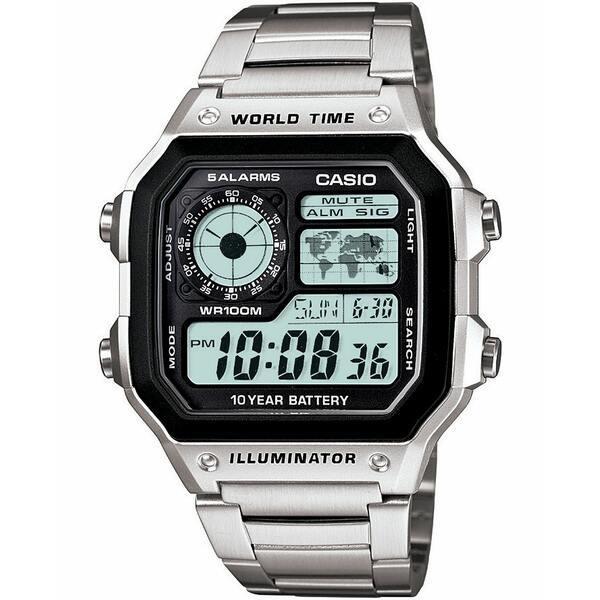カシオ 腕時計 アクセサリー レディース Unisex Digital Stainless Steel Bracelet Watch 39.5mm Silver