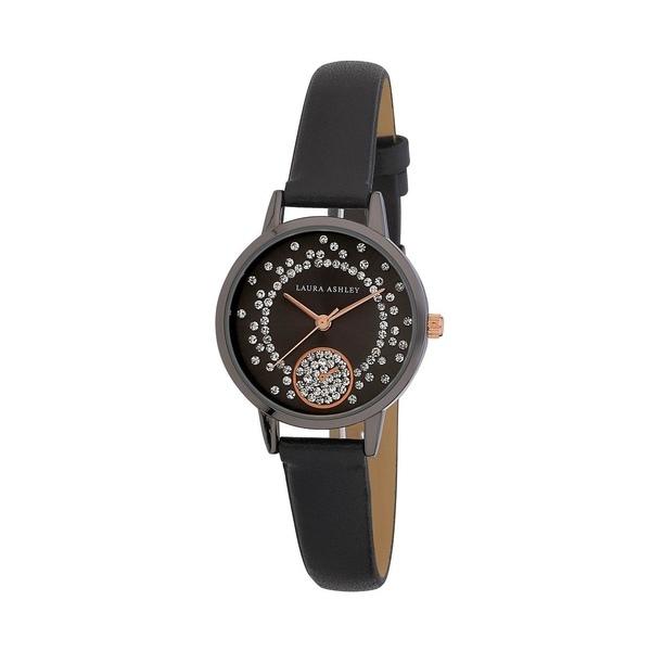 特売 ローラアシュレイ 腕時計 アクセサリー レディース Women S Spray Crystal Dial Black Polyurethane Strap Watch 32mm Black 人気絶頂 Www Ladislexia Net