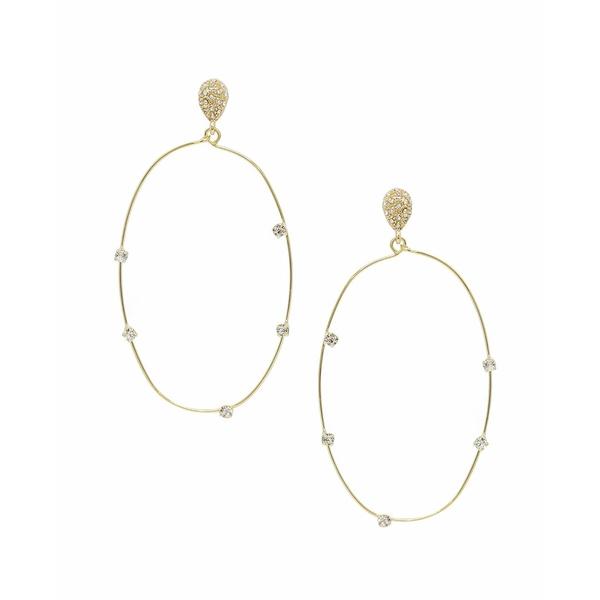 人気の贈り物が ピアス＆イヤリング エティカ アクセサリー Gold Earrings Women's Hoop Oval Large Crystal Delicate レディース イヤリング