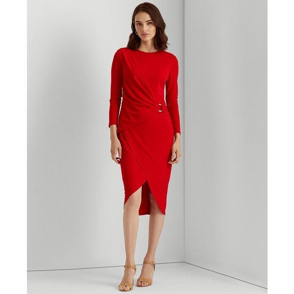 アウトレット 店舗 日本 ラルフローレン ワンピース トップス レディース Jersey Three Quarter Sleeve Dress Lipstick Red 送料代引き無料 Www Superavila Com