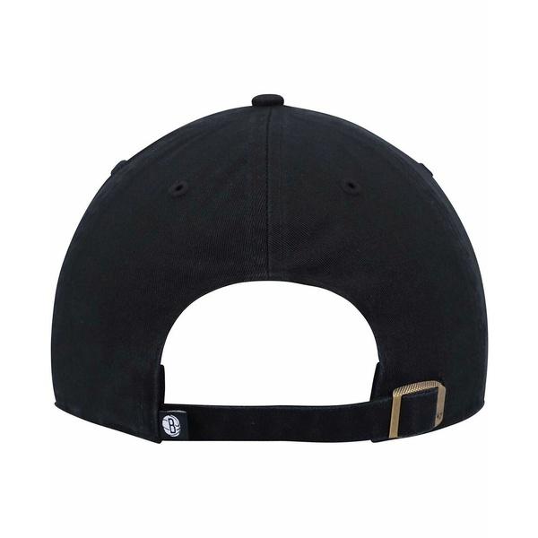 ４７ブランド 帽子 アクセサリー メンズ Men's Black Brooklyn Nets Team Clean Up Adjustable Hat Black｜asty-shop2｜05