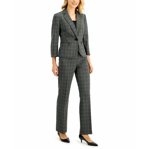 激安通販新作 レディース スーツ ル カジュアルパンツ Navy White Pantsuit Windowpane Petite ボトムス ボトムス