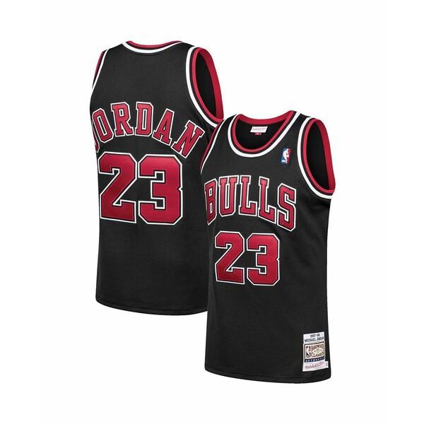 【人気急上昇】 ミッチェル&ネス ユニフォーム トップス メンズ Men's Michael Jordan Black Chicago Bulls 1997-98 Hardwood Classics Authentic Player Jersey Black レプリカユニフォーム