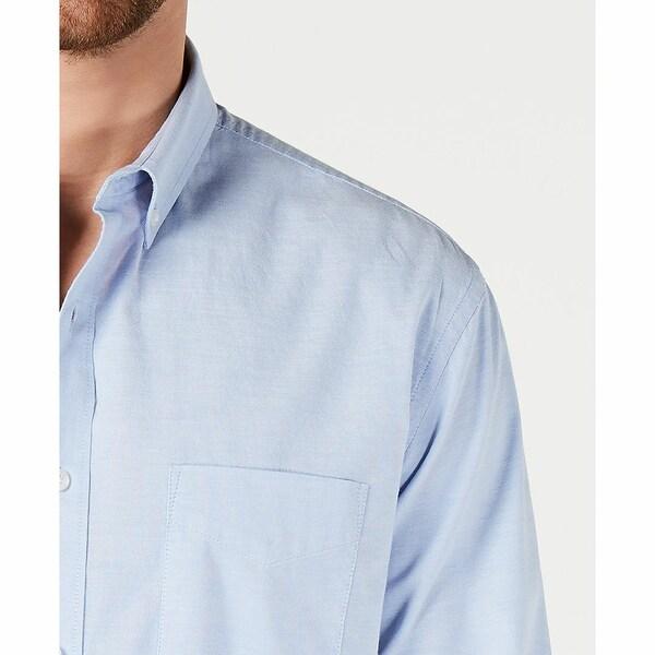 特別販売 クラブルーム シャツ トップス メンズ Men´s Solid Stretch Oxford Cotton Shirt， Created for Macy´s Lupine Blue