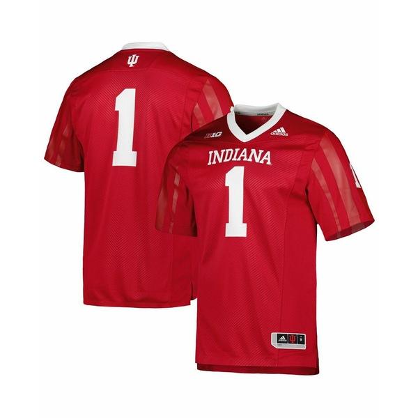 アディダス Tシャツ トップス レディース Men's #1 Crimson Indiana Hoosiers Team Premier Football Jersey Crimson｜asty-shop2｜03