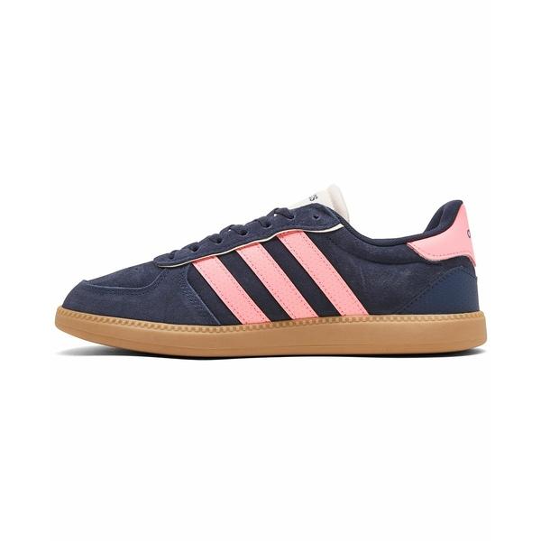 アディダス スニーカー シューズ レディース Women's Breaknet Sleek Suede Casual Sneakers from Finish Line Navy/Pink |  | 03