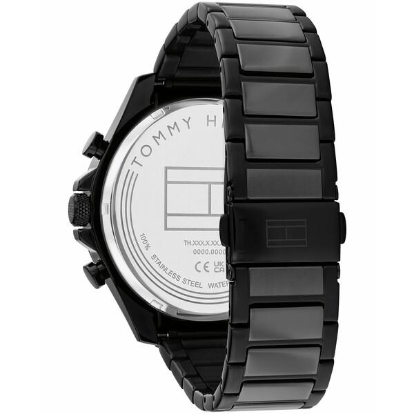 トミー ヒルフィガー 腕時計 アクセサリー レディース Men's Multifunction Black Stainless Steel Watch 46mm Black｜asty-shop2｜03