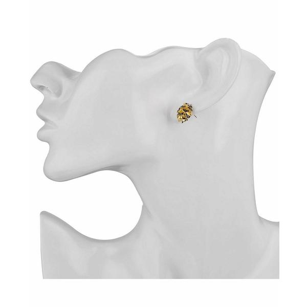 ノワール ジュエリー ピアス＆イヤリング アクセサリー レディース Acorn Stud Earring With Cubic Zirconia Stones Gold｜asty-shop2｜02