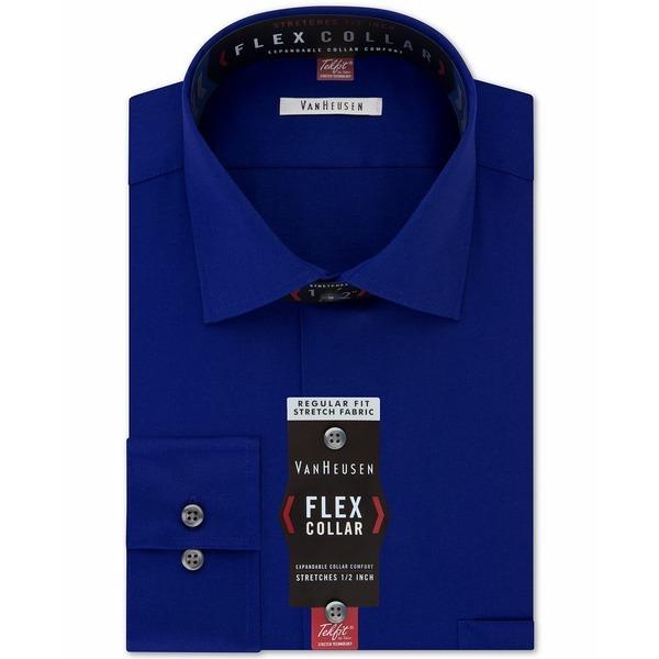 新品入荷 ヴァンハウセン シャツ トップス メンズ Men´s Classic-Fit Wrinkle Free Flex Collar Stretch Solid Dress Shirt Royal Blue