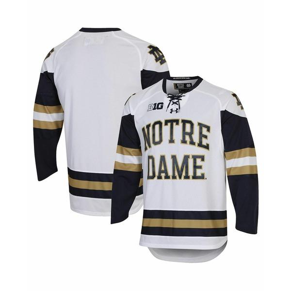 アンダーアーマー Tシャツ トップス レディース Men's White Notre Dame Fighting Irish UA Replica Hockey Jersey White｜asty-shop2｜03