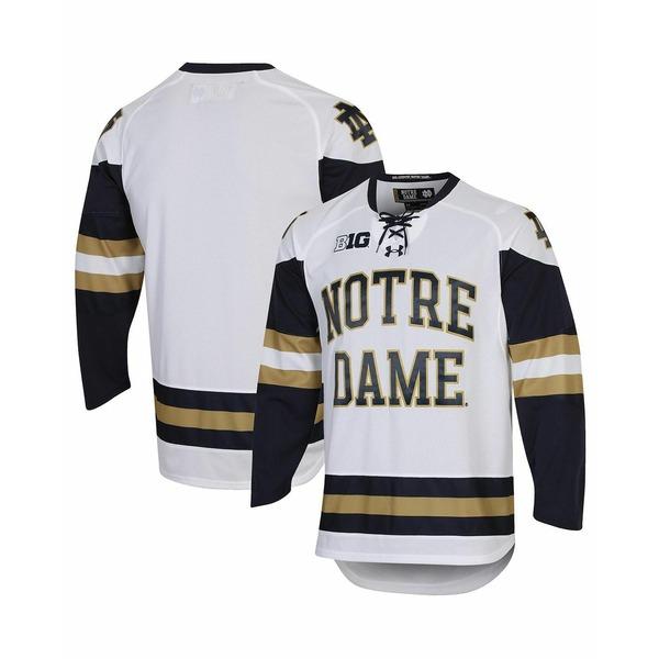 アンダーアーマー Tシャツ トップス レディース Men's White Notre Dame Fighting Irish UA Replica Hockey Jersey White｜asty-shop2｜04