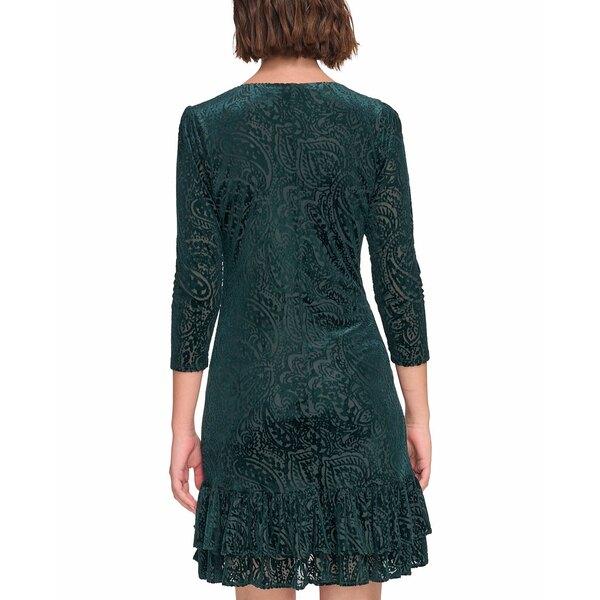 販売の最低価格 トミー ヒルフィガー ワンピース トップス レディース Women´s Velvet Burnout Paisley Print Dress Spruce