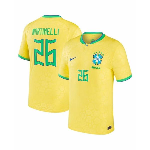 ナイキ Tシャツ トップス レディース Men's Gabriel Martinelli Yellow Brazil National Team 2022/23 Replica Home Jersey Yellow｜asty-shop2｜02