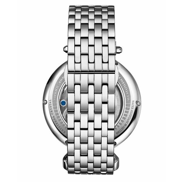 一流の品質 Silver-Tone Automatic Men's メンズ アクセサリー 腕時計 スターリング Stainless White 46mm Watch Bracelet Link Steel 腕時計