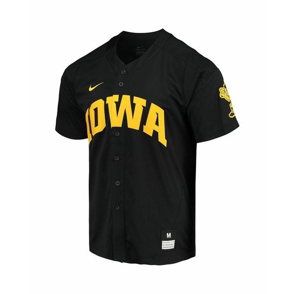 ナイキ Tシャツ トップス レディース Men's Black Iowa Hawkeyes Replica Vapor Elite Full-Button Baseball Jersey Black｜asty-shop2｜03