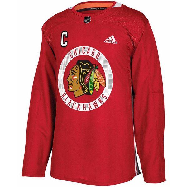 アディダス Tシャツ トップス レディース Men's Jonathan Toews Red Chicago Blackhawks Practice Player Jersey Red｜asty-shop2｜02