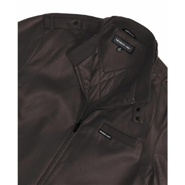 メンバーズオンリー ジャケット＆ブルゾン アウター メンズ Men's Faux Leather Iconic Racer Jacket Dark brown｜asty-shop2｜05
