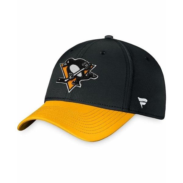 大流行中 Core Penguins Pittsburgh Gold Tone And Black Men S メンズ アクセサリー 帽子 ファナティクス Primary Gold Tone Black Hat Flex Logo ニット帽 ビーニー サイズ M L Michiganestateplanning Com