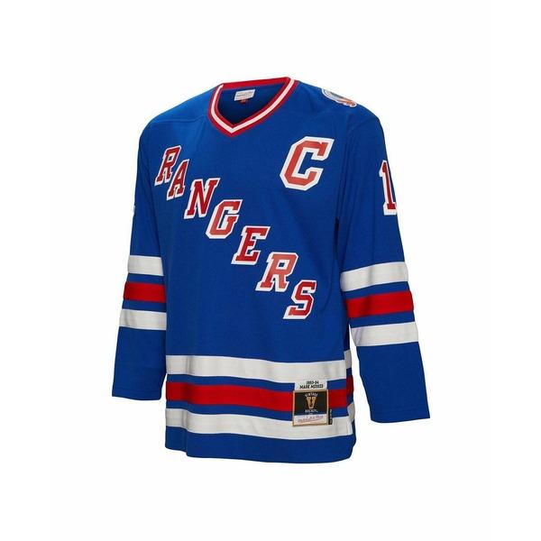 ミッチェル&ネス 帽子 アクセサリー メンズ Men's Mark Messier Blue New York Rangers Big & Tall 2015 Captain Patch Blue Line Player Jersey Blue｜asty-shop2｜02