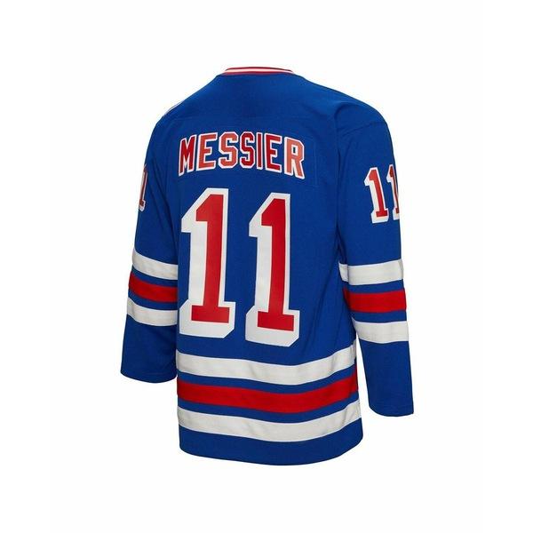 ミッチェル&ネス 帽子 アクセサリー メンズ Men's Mark Messier Blue New York Rangers Big & Tall 2015 Captain Patch Blue Line Player Jersey Blue｜asty-shop2｜03