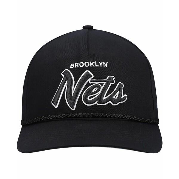 ４７ブランド 帽子 アクセサリー メンズ Men S 47 Black Brooklyn Nets Crosstown Script Hitch Snapback Hat Black 最新発見