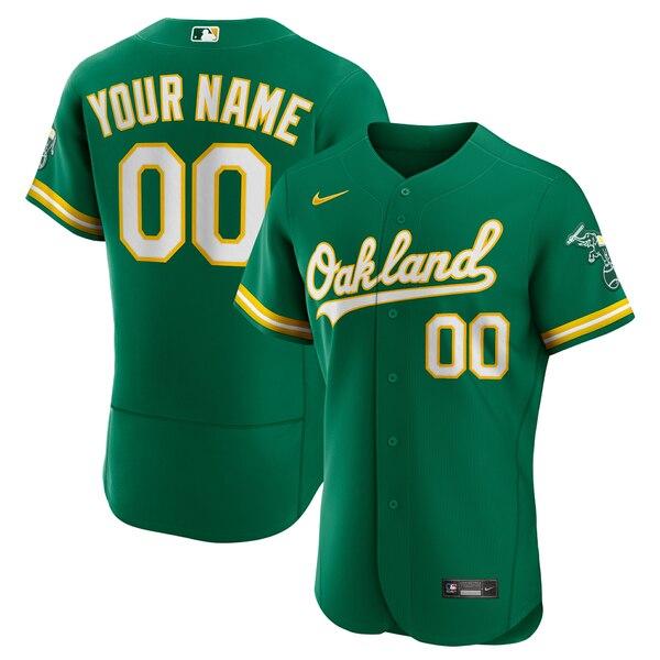 かわいい！ ナイキ ユニフォーム トップス Alternate Green Athletics Jersey Nike Kelly Authentic  Custom メンズ Oakland 応援グッズ