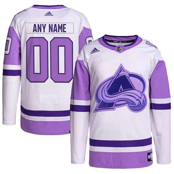 アディダス ユニフォーム Jersey トップス メンズ Colorado 野球 Avalanche Adidas Authentic Hockey Fights Cancer Primegreen Authentic Custom Jersey White Purple 75 0l4h5tjmqm 46ce 海外インポートファッション Asty2 お待たせの