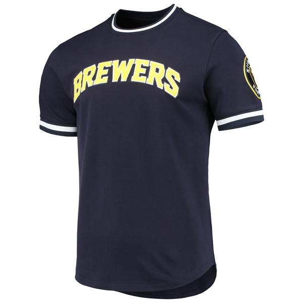 春新作の プロスタンダード Tシャツ トップス メンズ Milwaukee Brewers Pro Standard Team TShirt Navy 半袖