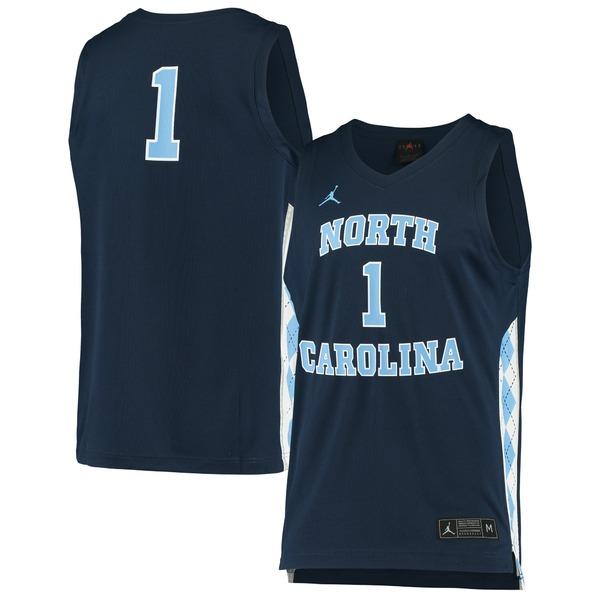 ジョーダン ユニフォーム トップス メンズ #1 North Carolina Tar Heels Jordan Brand Unisex Replica Basketball Jersey Navy｜asty-shop2｜04