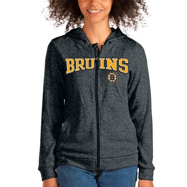 想像を超えての アンティグア ジャケット＆ブルゾン アウター レディース Boston Bruins Antigua Women's Team Absolute FullZip Hoodie Heathered Charcoal テーラード、ブレザー