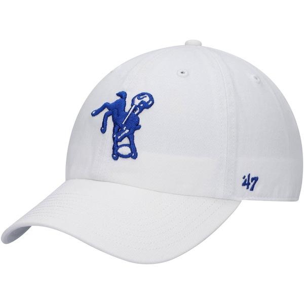 フォーティーセブン 帽子 アクセサリー メンズ Indianapolis Colts '47 Clean Up Legacy Adjustable Hat White