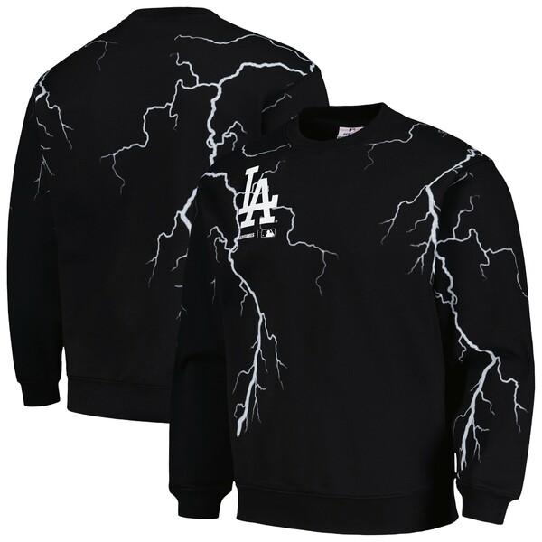 予約 プレジャーズ パーカー・スウェットシャツ アウター メンズ Los Angeles Dodgers PLEASURES Lightning Crewneck Pullover Sweatshirt Black