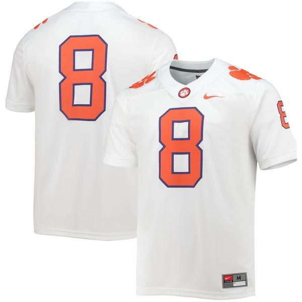 注目の福袋 ナイキ メンズ ユニフォーム ナイキ ユニフォーム トップス メンズ 8 Clemson Tigers Nike Game Jersey White 応援グッズ Postetelecom Gouv Cg