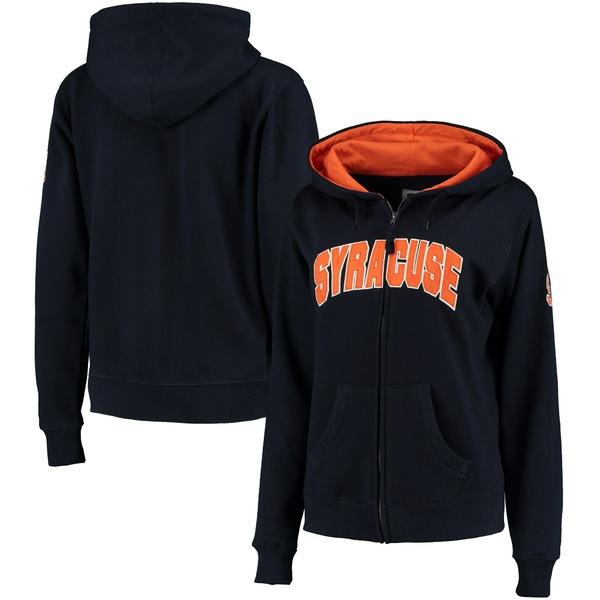 コロシアム パーカー・スウェットシャツ アウター レディース Syracuse Orange Stadium Athletic Women's Arched Name FullZip Hoodie Navy