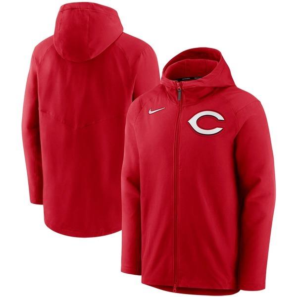 定番 メンズ アウター ジャケット ブルゾン ナイキ ジャケット ブルゾン メンズ ナイキ Cincinnati Red Hoodie Fullzip Performance Pregame Collection Authentic Nike Reds ジャケット