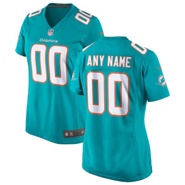 ナイキ ユニフォーム トップス レディース Miami Dolphins Nike Women's Custom Game Jersey Aqua｜asty-shop2｜05