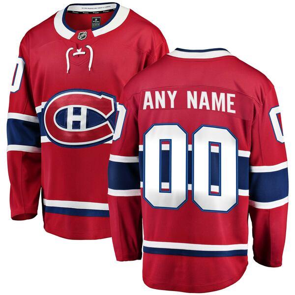 注文割引ファナティクス ユニフォーム トップス Canadiens Fanatics Jersey Montreal Home Breakaway  Custom Red メンズ Branded 応援グッズ