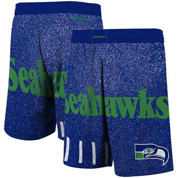 完売 Mitchell Seahawks Seattle メンズ ボトムス ハーフ＆ショーツ ミッチェル&ネス & Royal Shorts Jumbotron Ness ショート、ハーフパンツ