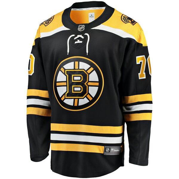 ファナティクス ユニフォーム トップス メンズ Jesper Boqvist Boston Bruins Fanatics Branded Home Breakaway Jersey Black｜asty-shop2｜02