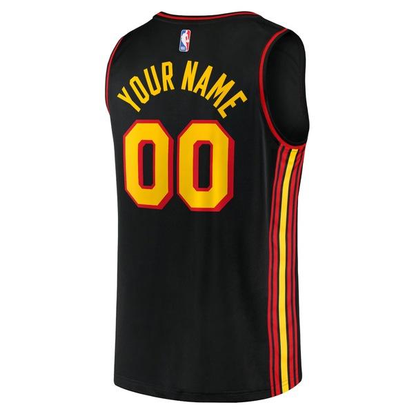 ファナティクス ユニフォーム トップス メンズ Atlanta Hawks Fanatics Branded Fast Break Replica Custom Jersey Black Statement Edition｜asty-shop2｜04