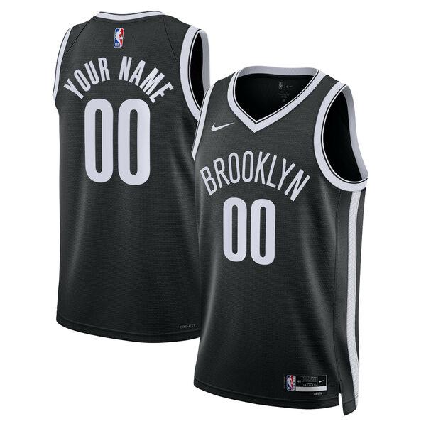 ナイキ ユニフォーム トップス メンズ Brooklyn Nets Nike Unisex Swingman Custom Jersey Black Icon Edition｜asty-shop2｜04