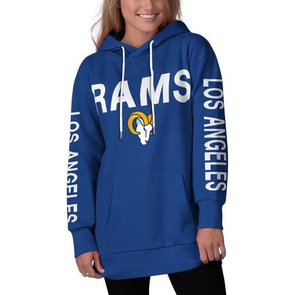カールバンクス パーカー・スウェットシャツ アウター レディース Los Angeles Rams GIII 4Her by Carl Banks Women's Extra Point Pullover Hoodie Royal