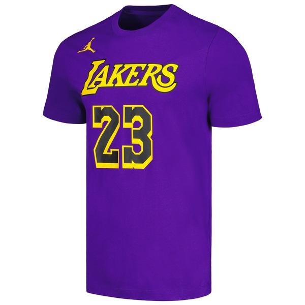 ジョーダン Tシャツ トップス メンズ LeBron James Los Angeles Lakers Jordan Brand 2022/23 Statement Edition Name & Number TShirt Purple｜asty-shop2｜02