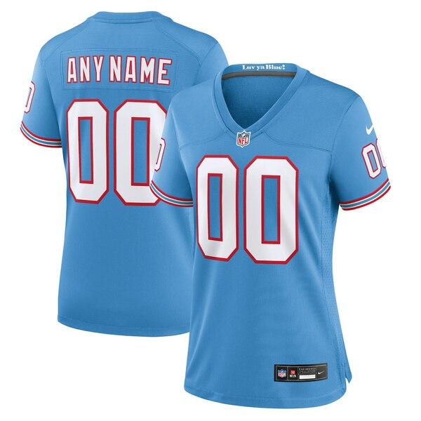 ナイキ ユニフォーム トップス レディース Tennessee Titans Nike Women's Oilers Throwback Custom Game Jersey Light Blue｜asty-shop2｜05