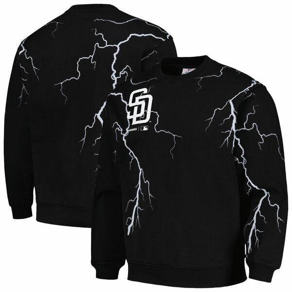 世界どこでも無料発送 プレジャーズ パーカー・スウェットシャツ アウター メンズ San Diego Padres PLEASURES Lightning Crewneck Pullover Sweatshirt Black