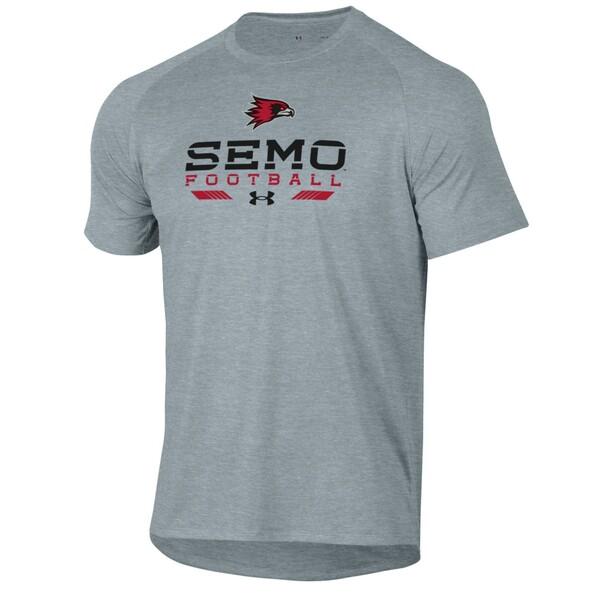 アンダーアーマー Tシャツ メンズ SEMO Redhawks Under Armour Football Tech TShirt Gray｜asty-shop2｜02