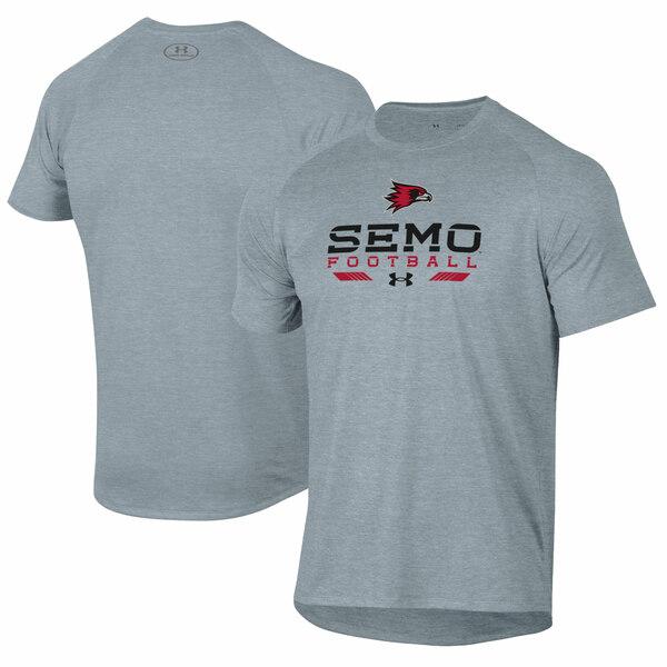 アンダーアーマー Tシャツ メンズ SEMO Redhawks Under Armour Football Tech TShirt Gray｜asty-shop2｜04