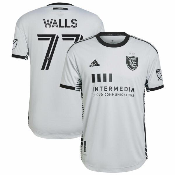 アディダス ユニフォーム トップス Adidas メンズ San Gray Jose Earthquakes Adidas 野球 22 The Kit Custom Gray