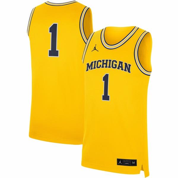 ジョーダン ユニフォーム トップス メンズ Michigan Wolverines Jordan Brand Replica Jersey Maize｜asty-shop2｜04
